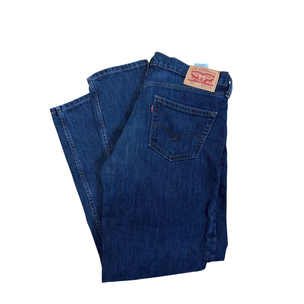 Levis 511 Slim Fit Jeans Mens 34x34 Dark Wash Indigo Stretch Denim Pant